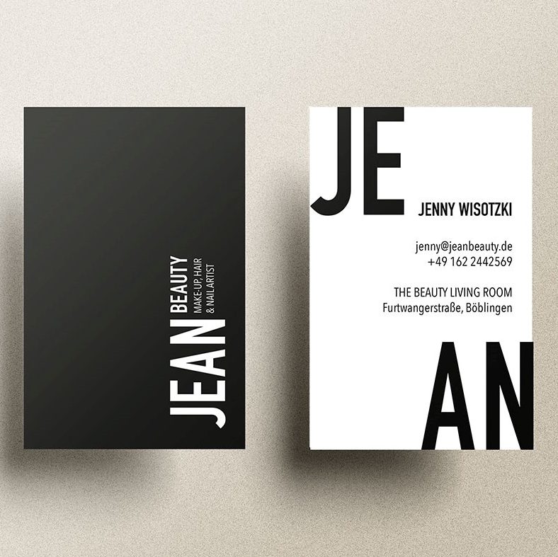 Visitenkarten der Firma JEAN Beauty
