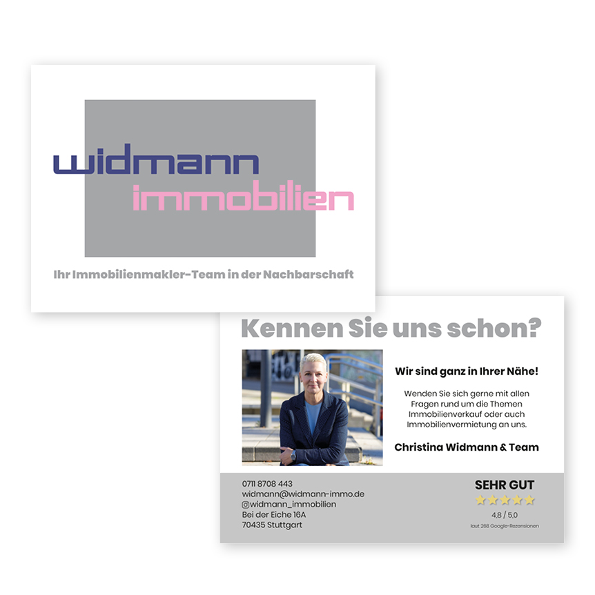 Flyer für Widmann Immobilien.